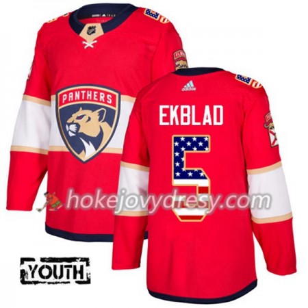 Dětské Hokejový Dres Florida Panthers Aaron Ekblad 5 2017-2018 USA Flag Fashion Černá Adidas Authentic